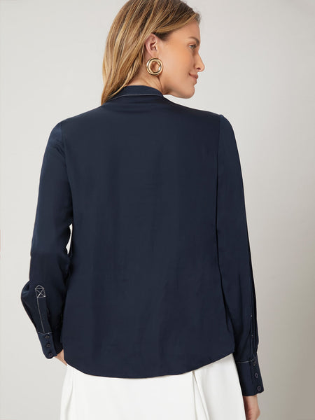 VISCOSE STRAIGHT FIT BLOUSE