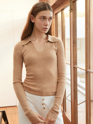 WOOL MIX RIBBED SWEATER