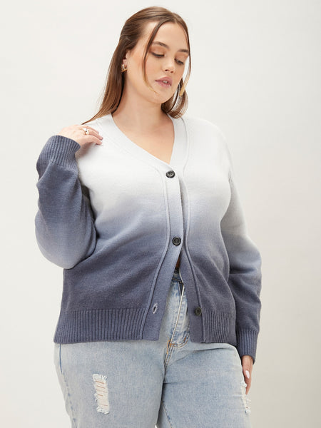 PLUS WOOL BLEND OMBRE CARDIGAN