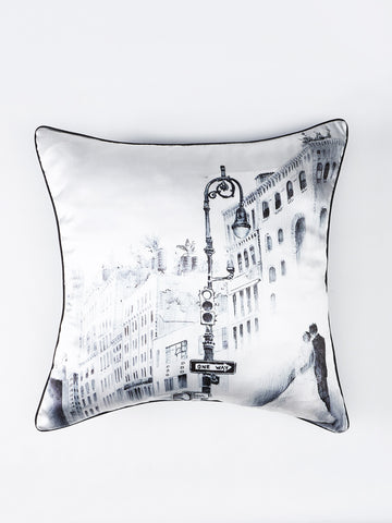 16MM SILK ARCHITECTURAL PATTERN CUSHION COVER WITHOUT FILLER