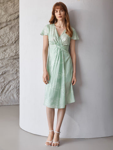 LINEN FITTED TULIP DRESS