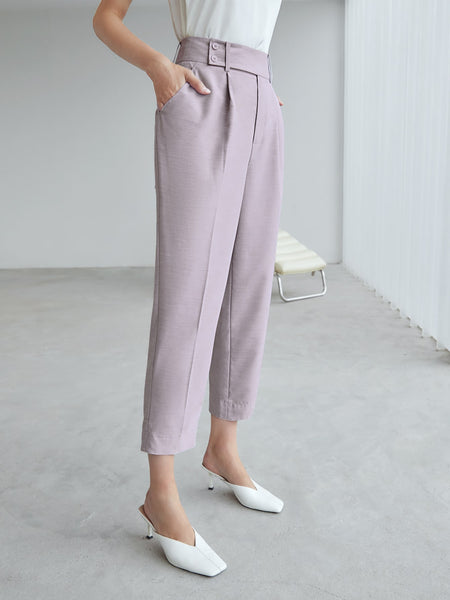 WOOL-MIX CROPPED TAILORED PANTS