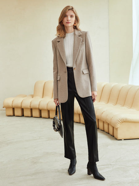 WOOL-MIX FITTED BLAZER