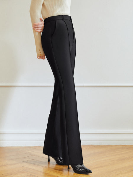 VISCOSE EXPOSED SEAM DRESS PANTS WITHOUT BELT
