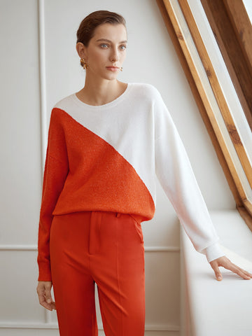 TWO TONE RELAXED FIT SWEATER