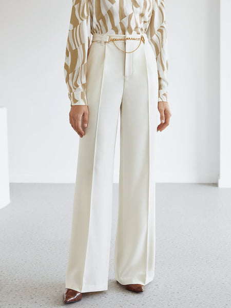 CHAIN BELTED DRESS PANTS