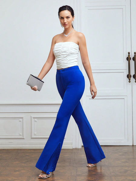FLARED FRONT-SEAM DRESS PANTS