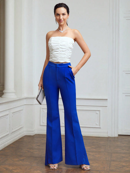 FLARED FRONT-SEAM DRESS PANTS