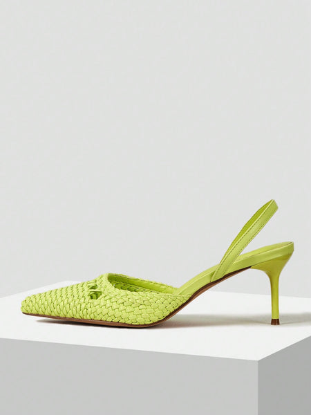 POINTY WOVEN SLINGBACK SANDALS