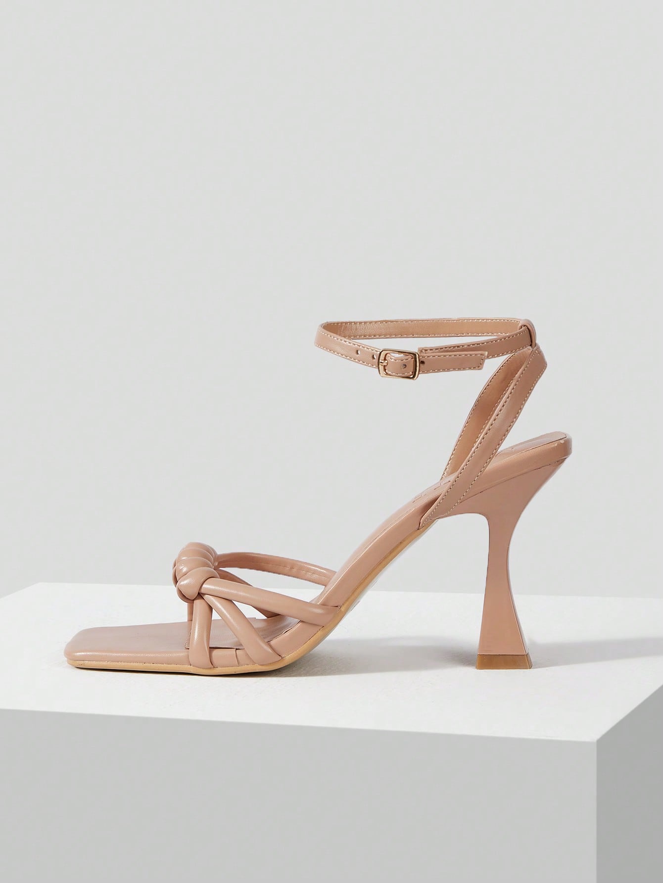 STRAPPY KNOT HEELED SANDALS
