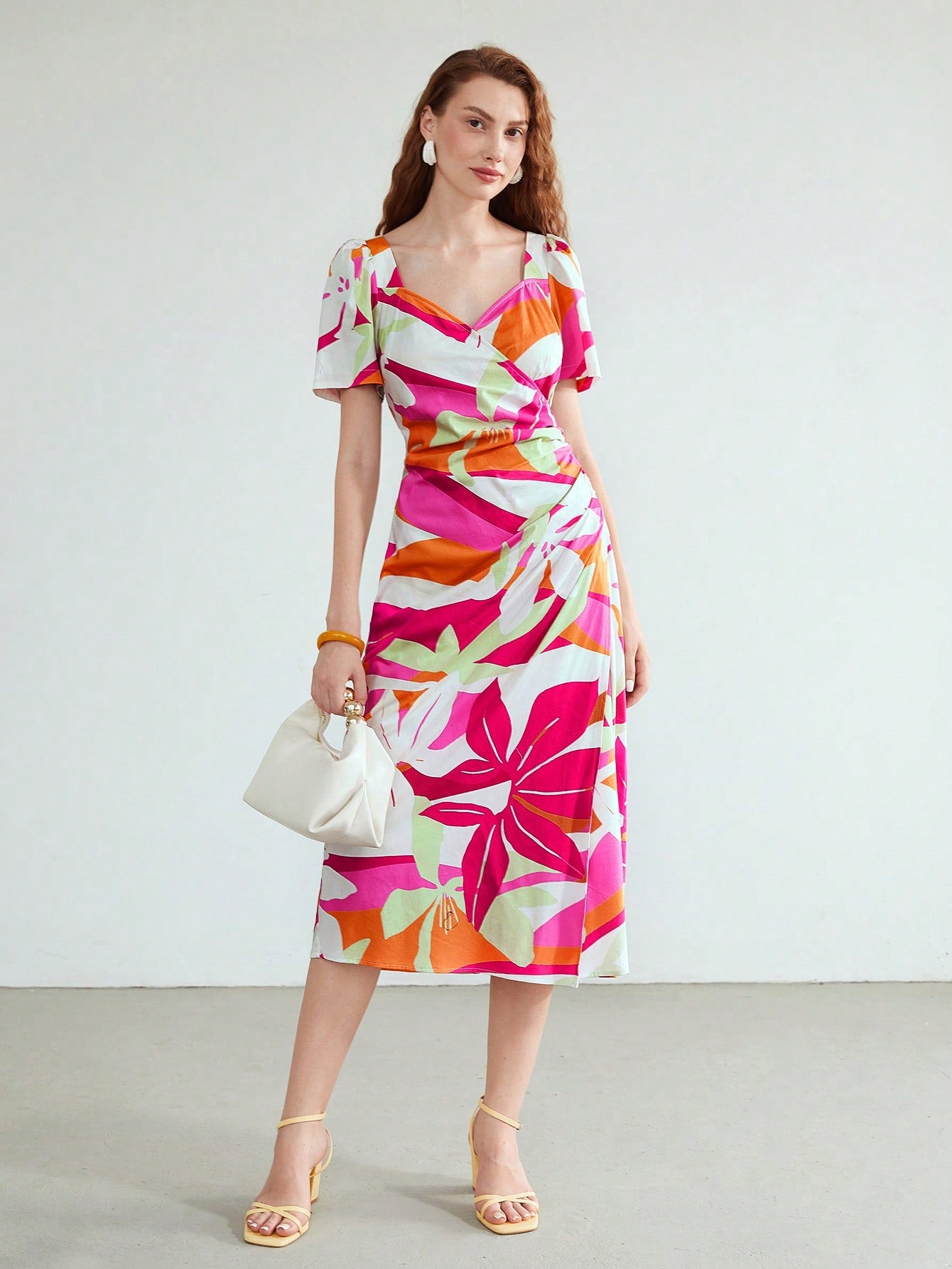 FLORAL MIDI DRESS WITHOUT CHAIN