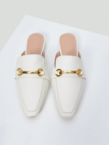 BUCKLE SLIP-ON LOAFER MULES