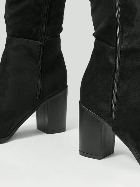 SLOUCH CHUNKY HEEL BOOTS