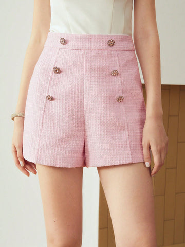 TWEED BUTTON SHORTS