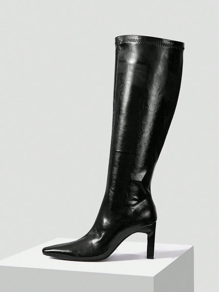 WOMEN'S CLASSIC HIGH-HEELED BOOTS WITH CHUNKY HEEL, PERFECT FOR SUMMER OUTFITS