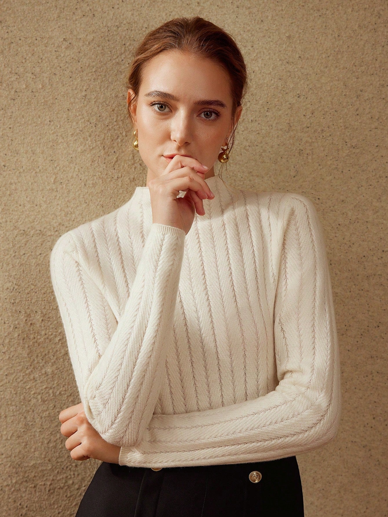 100% PURE CASHMERE KNIT SWEATER