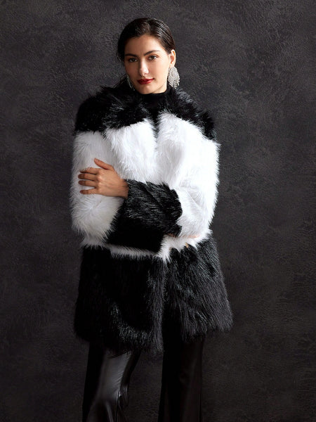 POLYESTER LOOSE FUZZY COAT