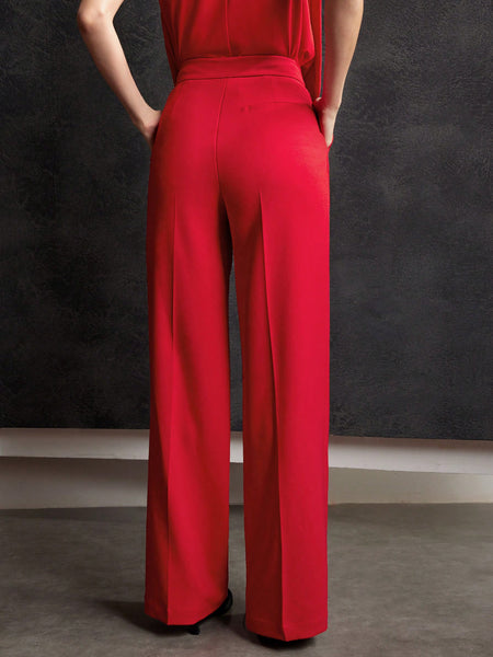 POLYESTER SEAM FRONT SUIT PANTS