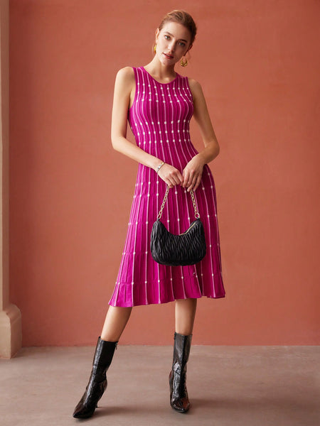 FITTED SLEEVELESS KNIT DRESS