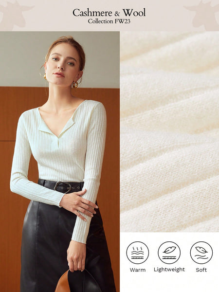 100% PURE RIBBED WOOL SWEATER
