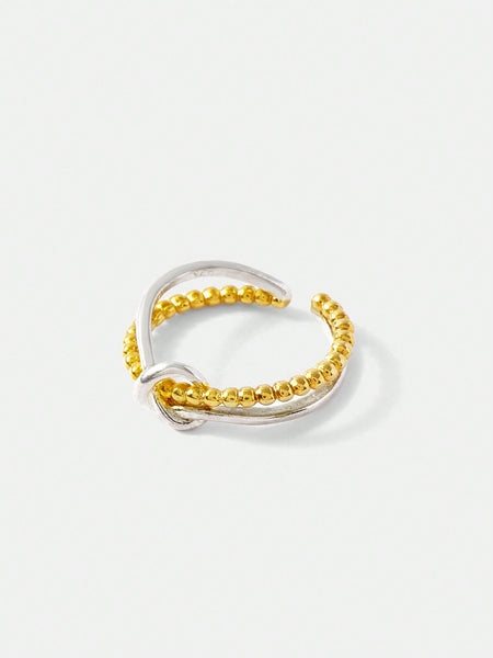 DUAL TONE ELECTROPLATED KNOTTED LITTLE RING
