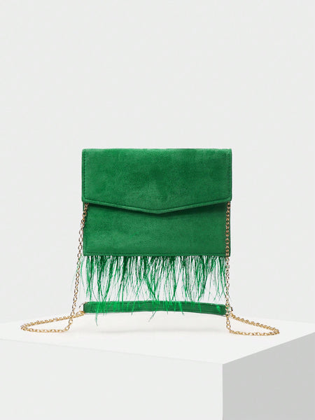 FEATHER CHAIN STRAP BAG