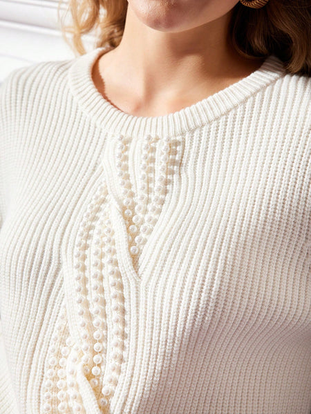 PEARL CABLE KNIT SWEATER