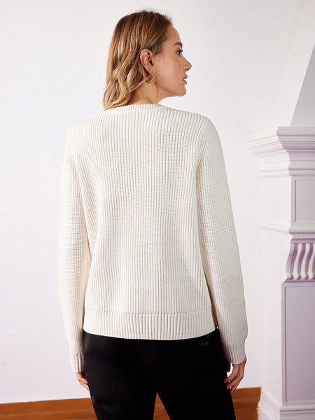 PEARL CABLE KNIT SWEATER