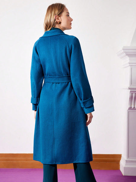 WOOL MIX RELAXED FIT BELTED OVERCOAT