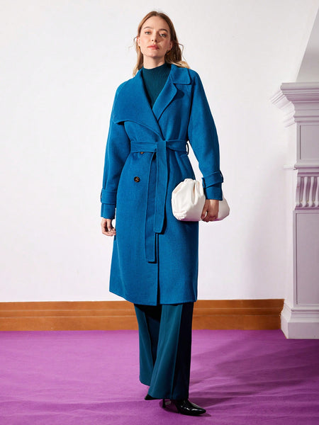 WOOL MIX RELAXED FIT BELTED OVERCOAT