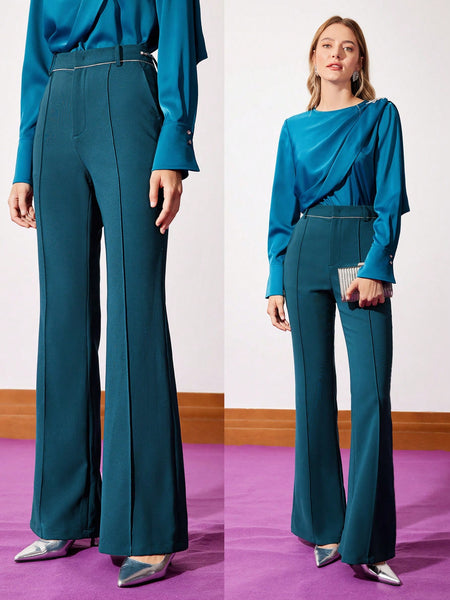 FLARED FRONT SEAM SUIT PANTS